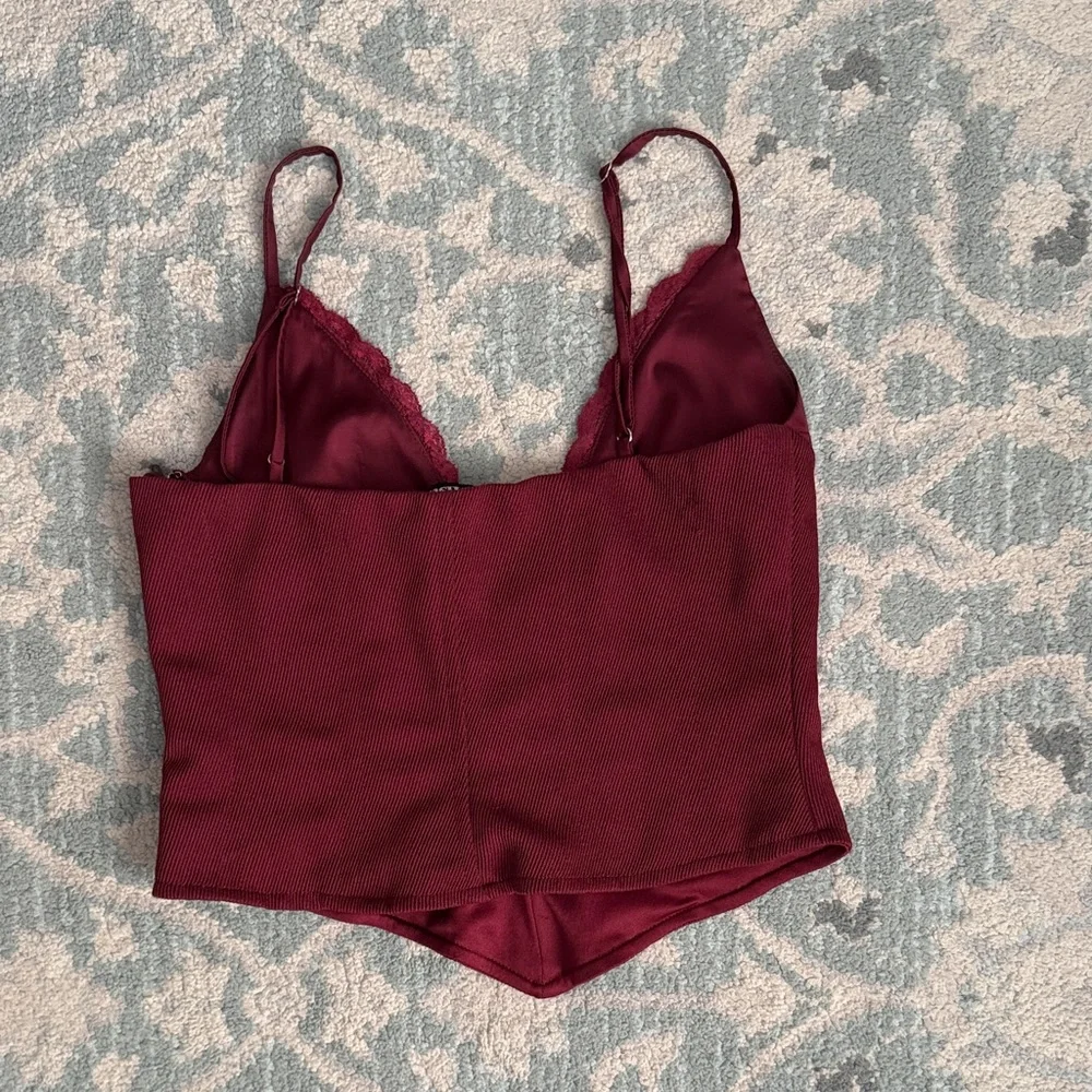 Tiger Mist Deep Red Lace corset Top - Picture 5 of 5